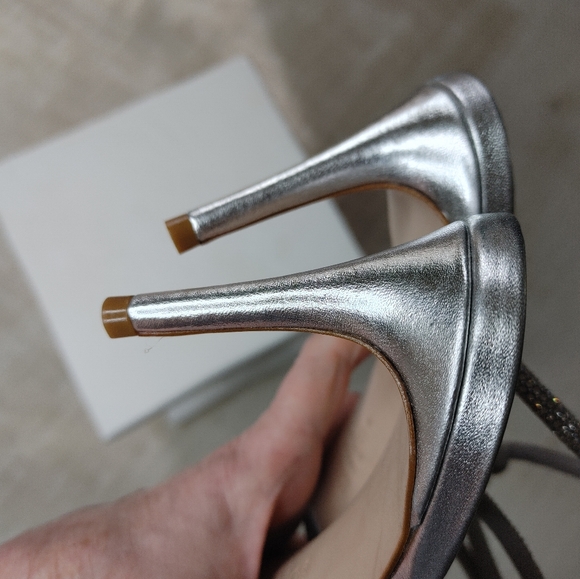 Schutz Women's Lauryn Cristal Metallic Sandal 9B - Picture 14 of 15